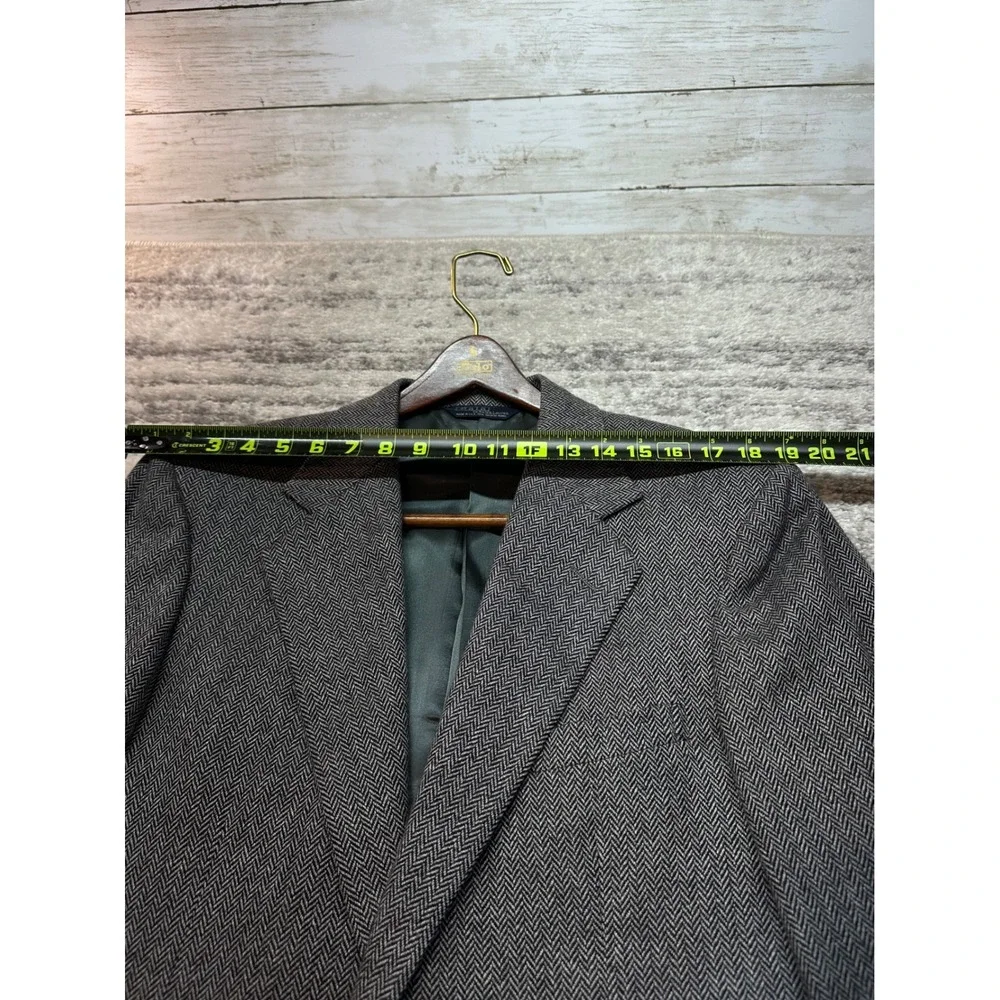 Polo Ralph Lauren Coat Men 40R Gray Herringbone Wool/Cashmere Blazer Vintage USA
